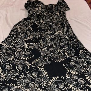 Black and cream floral dress